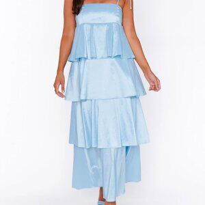 Show Me Your Mumu Meet Cute Dress - Light Blue Taffeta